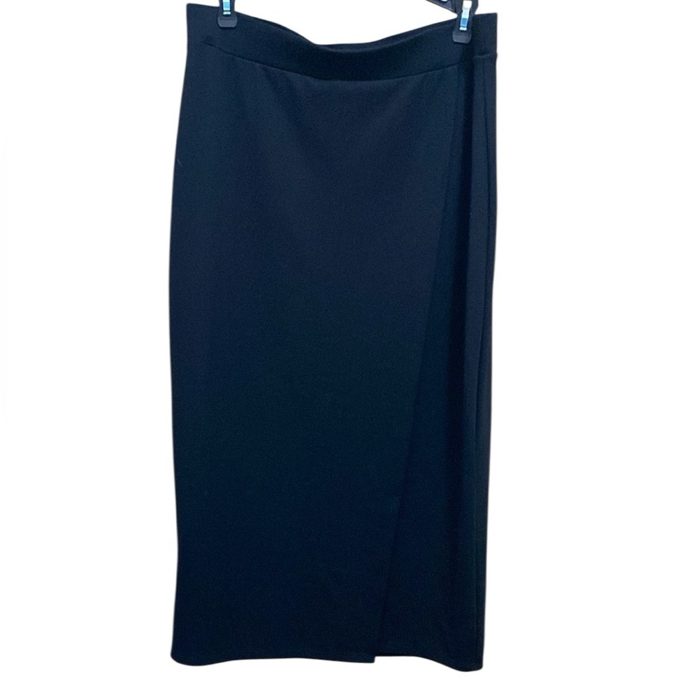Soprano Black Maxi Pencil Skirt with Wrap Design size XL